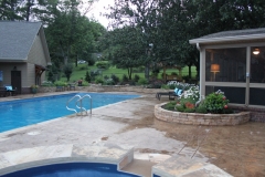 Hot tub and pool deck