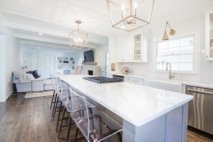 Kitchen and family room open to each other