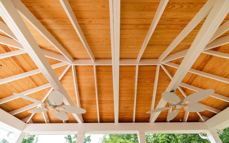 Vaulted wood ceiling