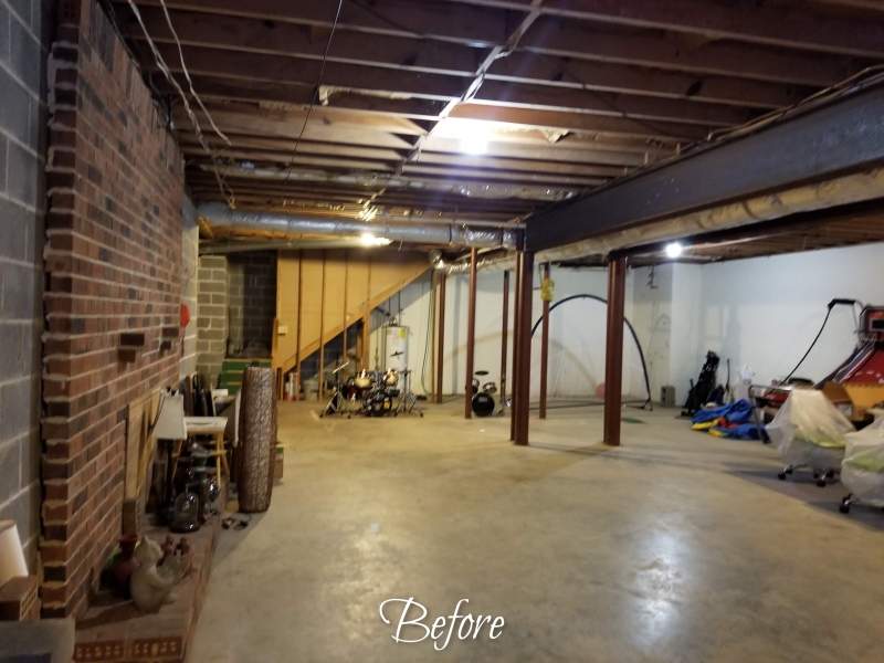 Before basement remodel